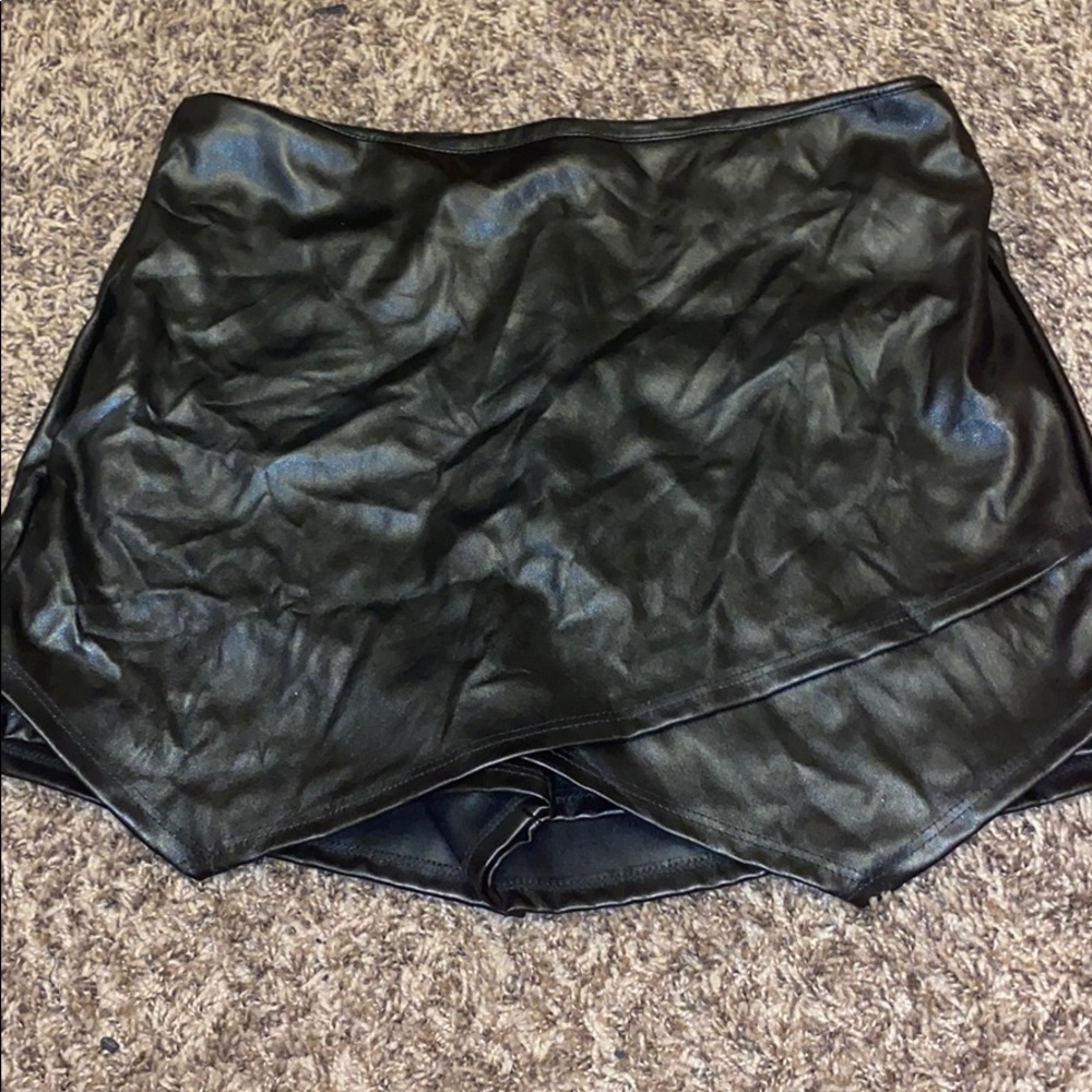 Faux Leather Skort